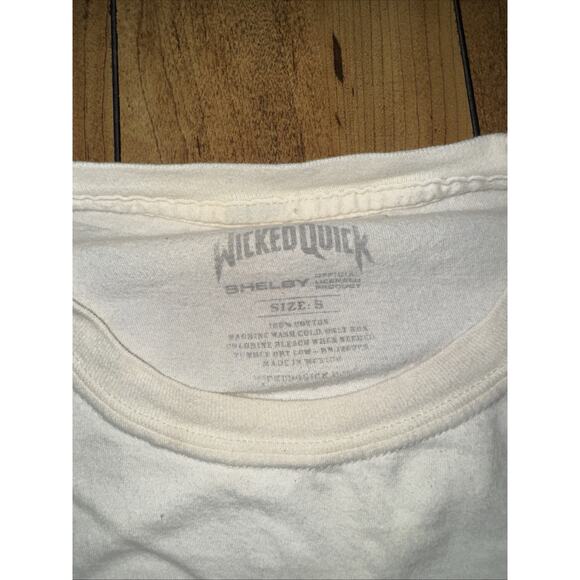 Wicked Quick Shelby Cobra Graphic T-Shirt White Small 17x25 Carroll Shelby Racin - Picture 3 of 4